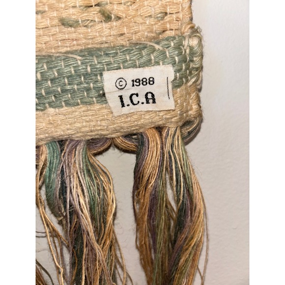 Vintage Southwestern Cactus Woven Wall Hanging Tapestry Tassels 1988 ICA - Picture 8 of 9